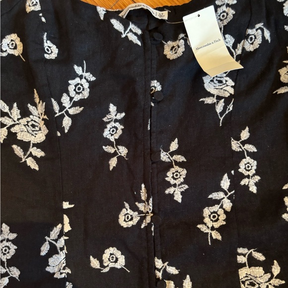 Abercrombie Linen-blend Button-through Mini Dress - Picture 9 of 12